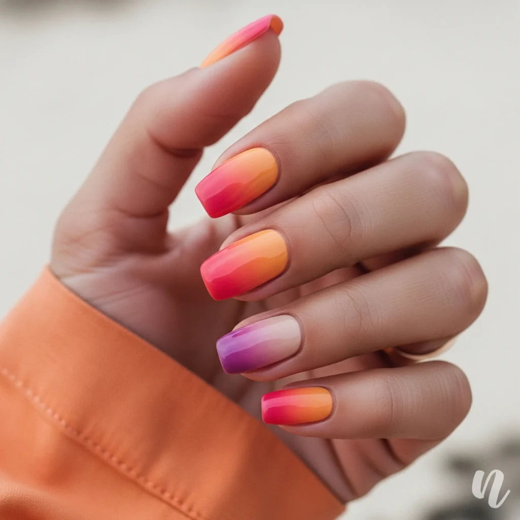 Sunset Ombre Nails