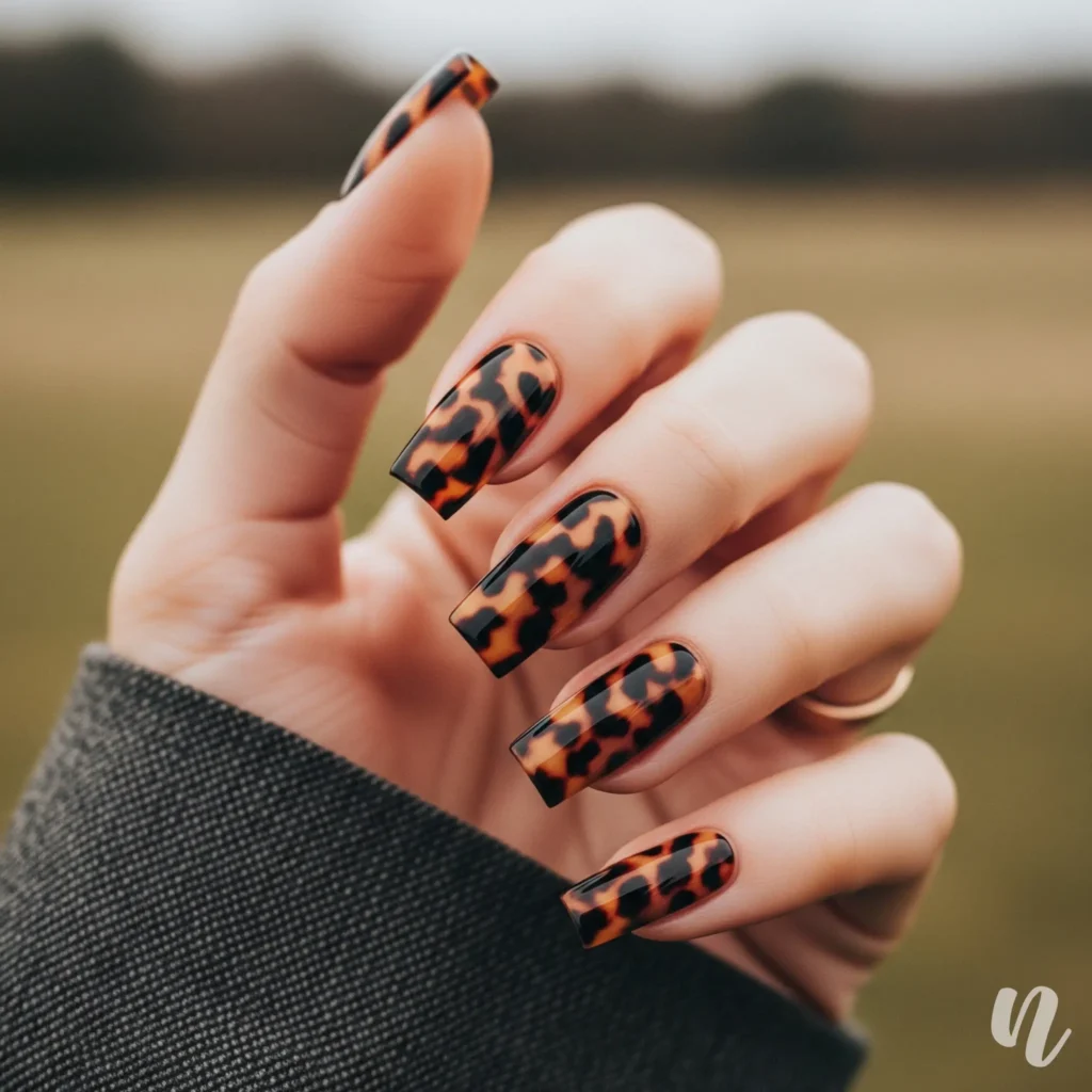 Tortoiseshell Square Nails