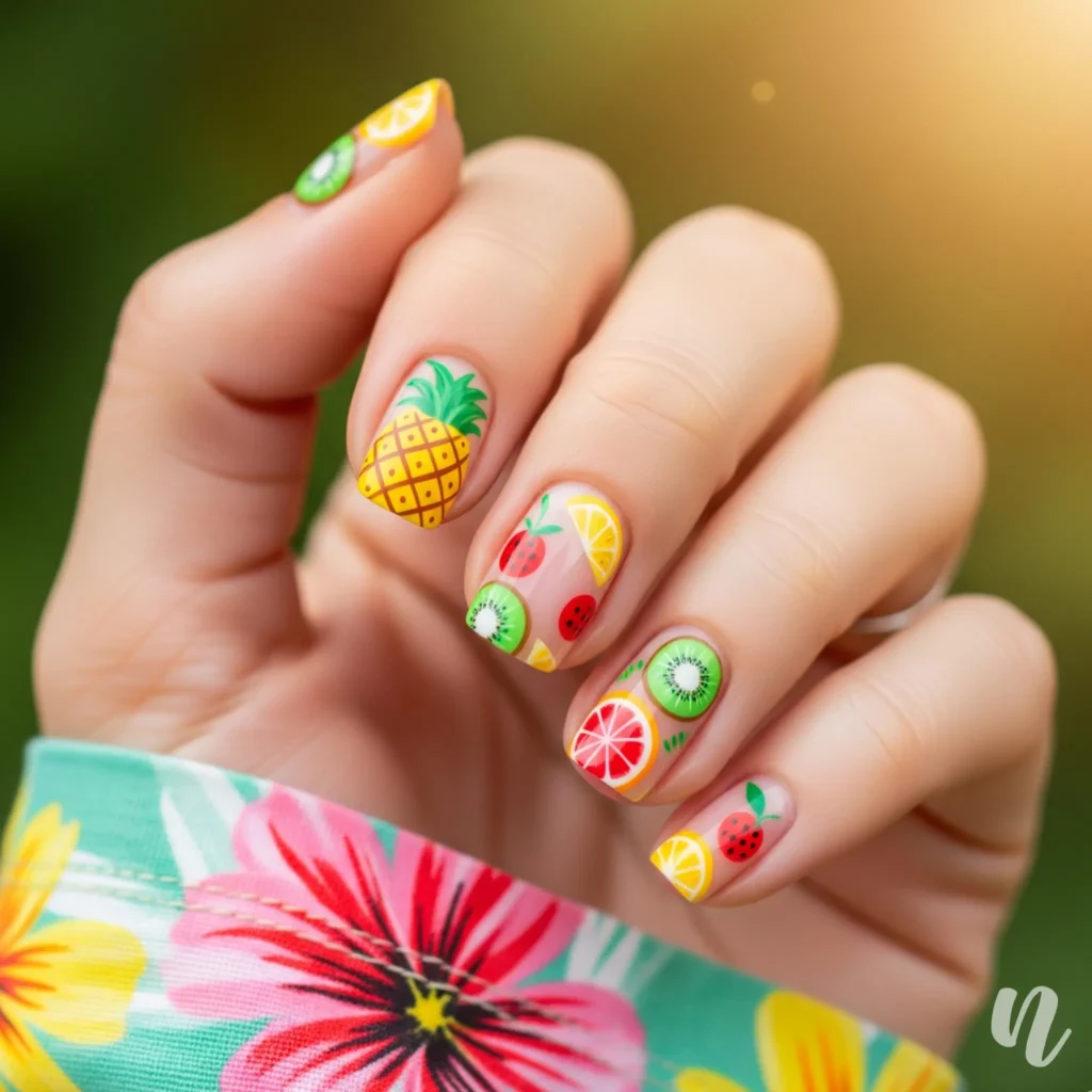 Tropical Fruit Nails