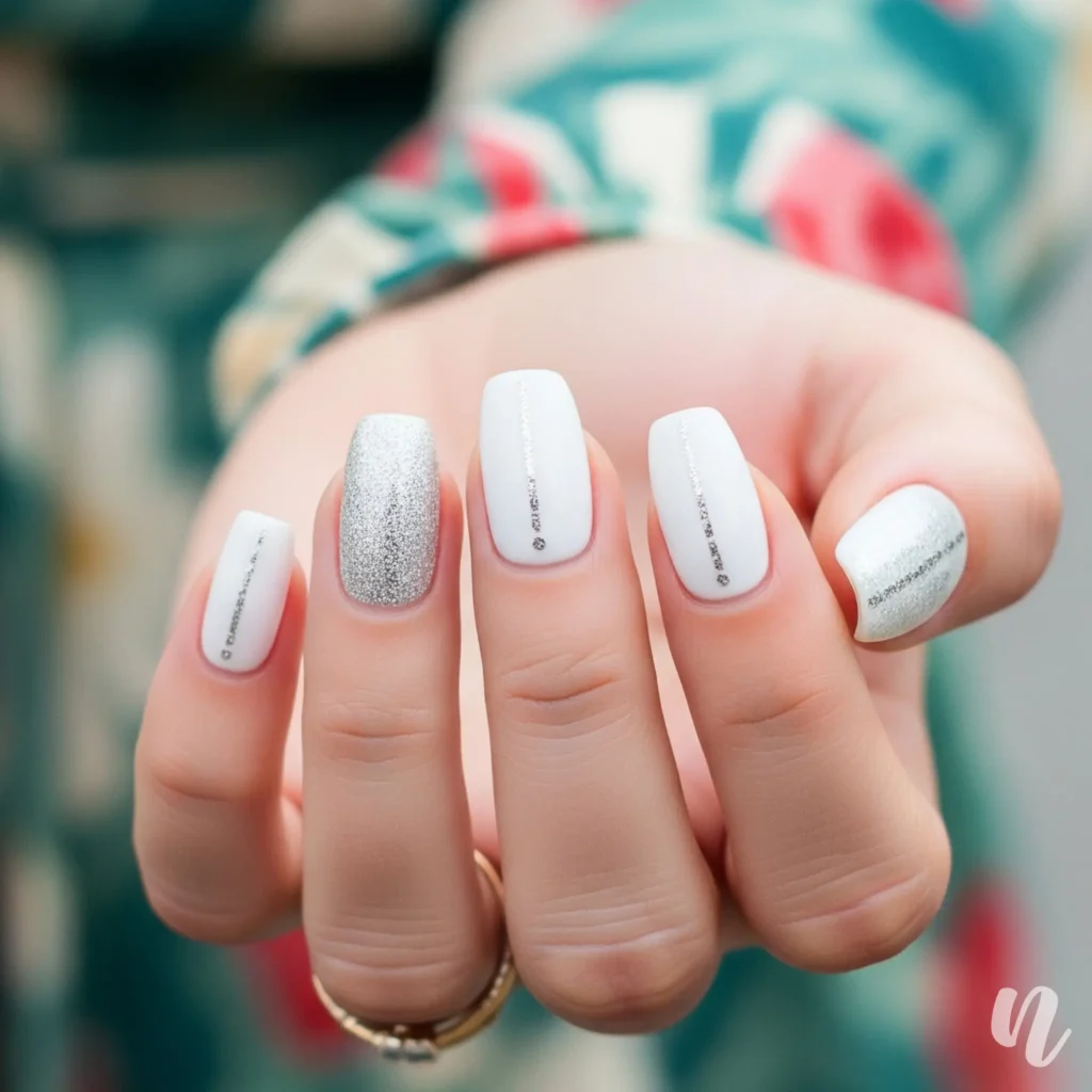 White and Silver Nails