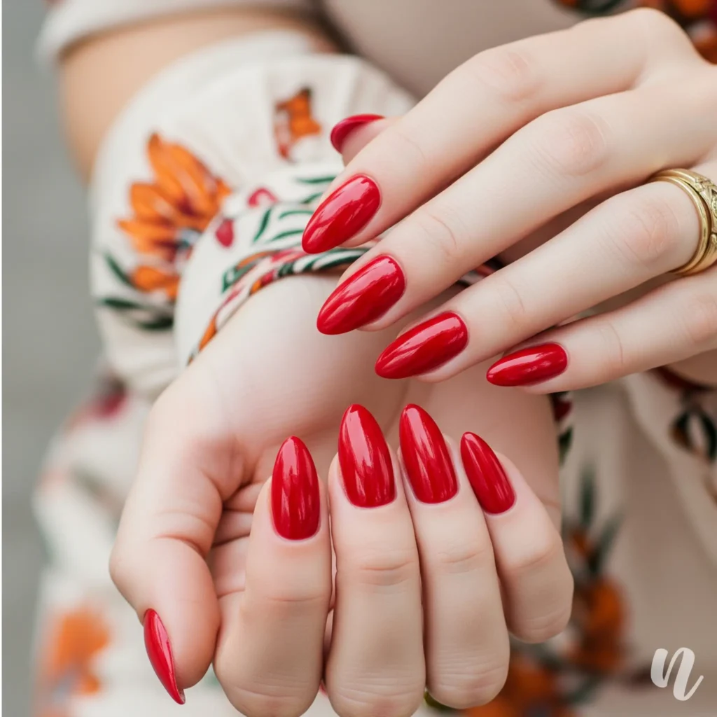 Red Almond Nails